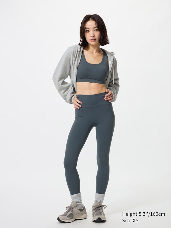 Ультраэластичные активные леггинсы (укороченные) Uniqlo, 08 dark grey — фото 2