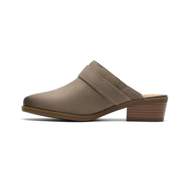 Даниэль женские кожаные мюли без задника Clarks, цвет light taupe leather — фото 3