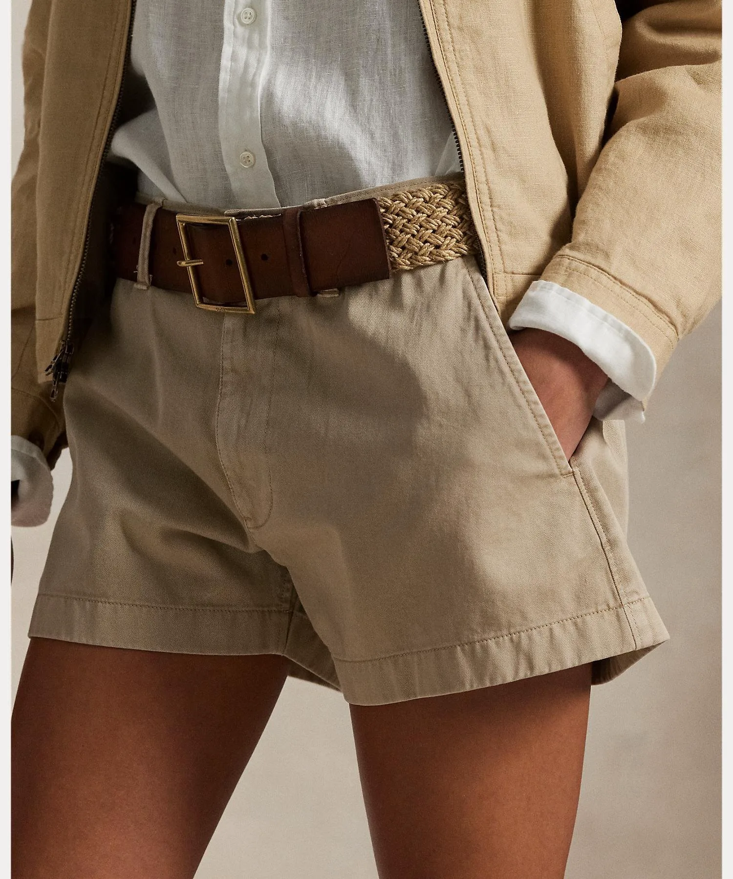 Хлопковые шорты-чиносы Polo Ralph Lauren, 250 Brown — фото 4