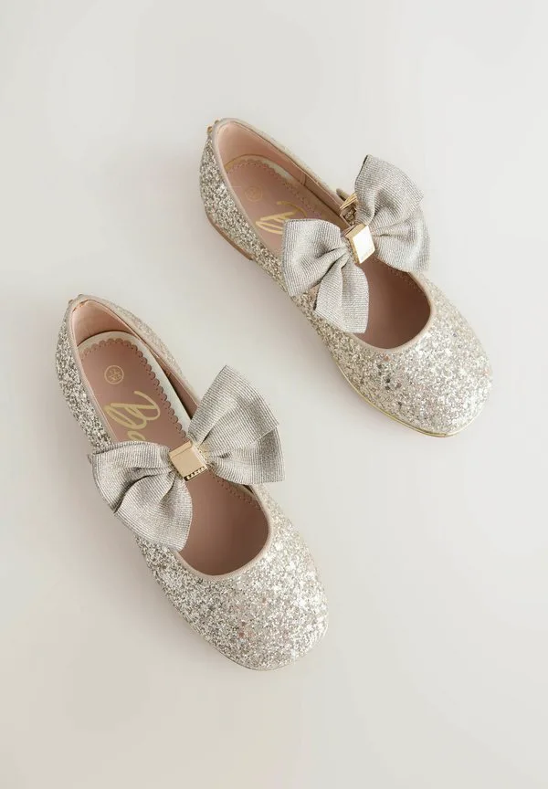 Классические балетки с бантом и ремешком на щиколотке Baker By Ted Baker, Gold — фото 2