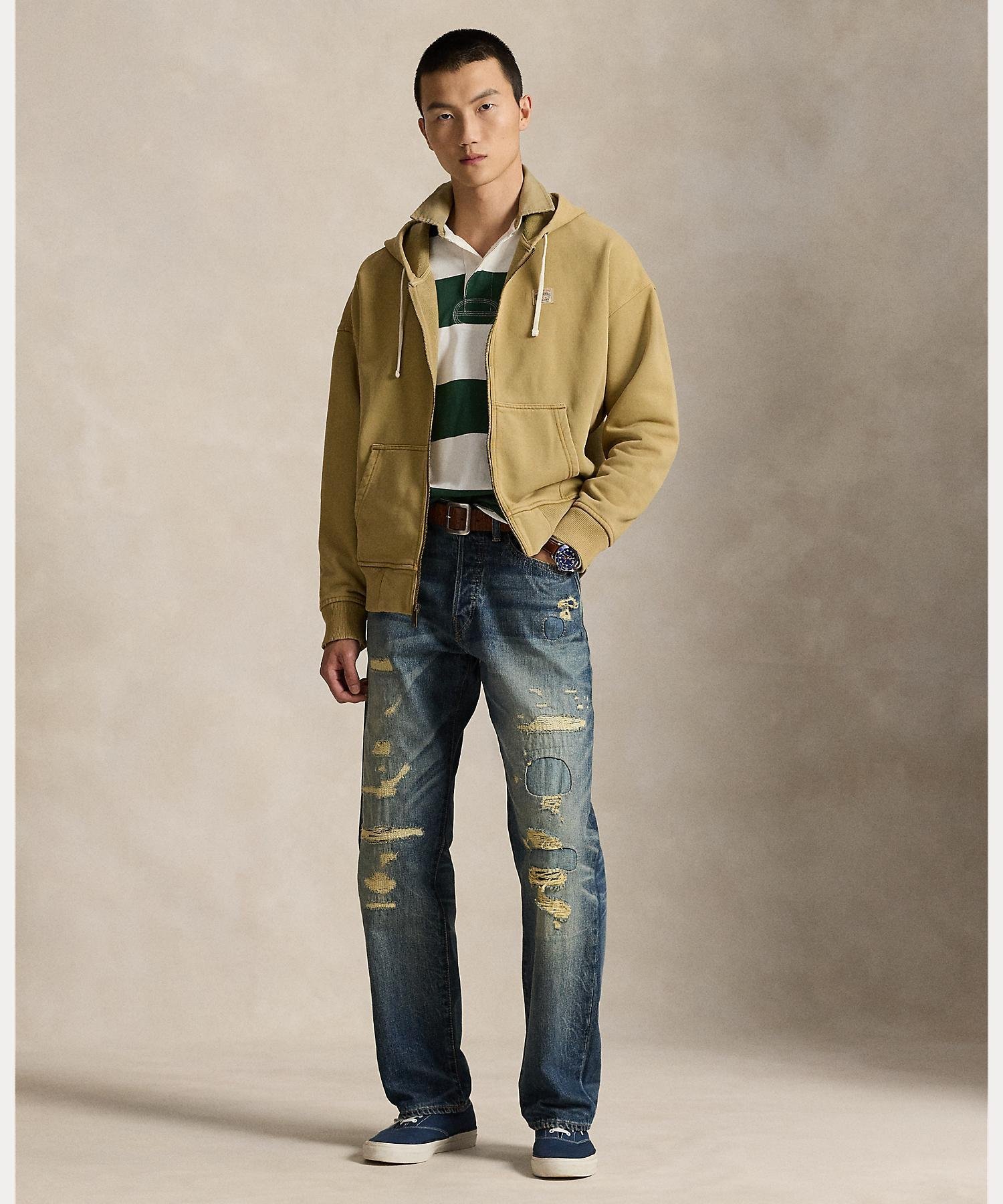 Толстовка с капюшоном из флиса свободного кроя с петлевой структурой Polo Ralph Lauren, 250 Brown — фото 2