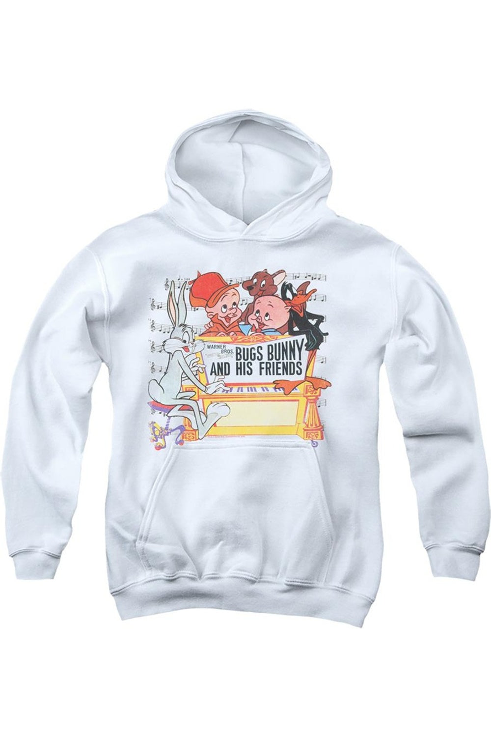 

Детская толстовка с капюшоном Looney Tunes Bugs And Friends Gildan, белый