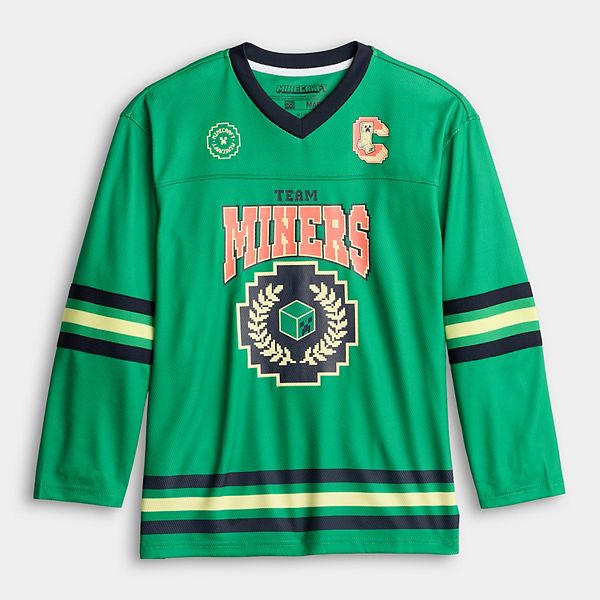 

Хоккейная футболка с принтом для мальчиков 8-20 team miners Minecraft