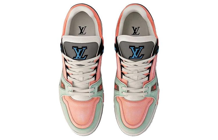 Кроссовки Low Top для скейтбординга Унисекс Розовые Зеленые Черные LOUIS VUITTON — фото 4