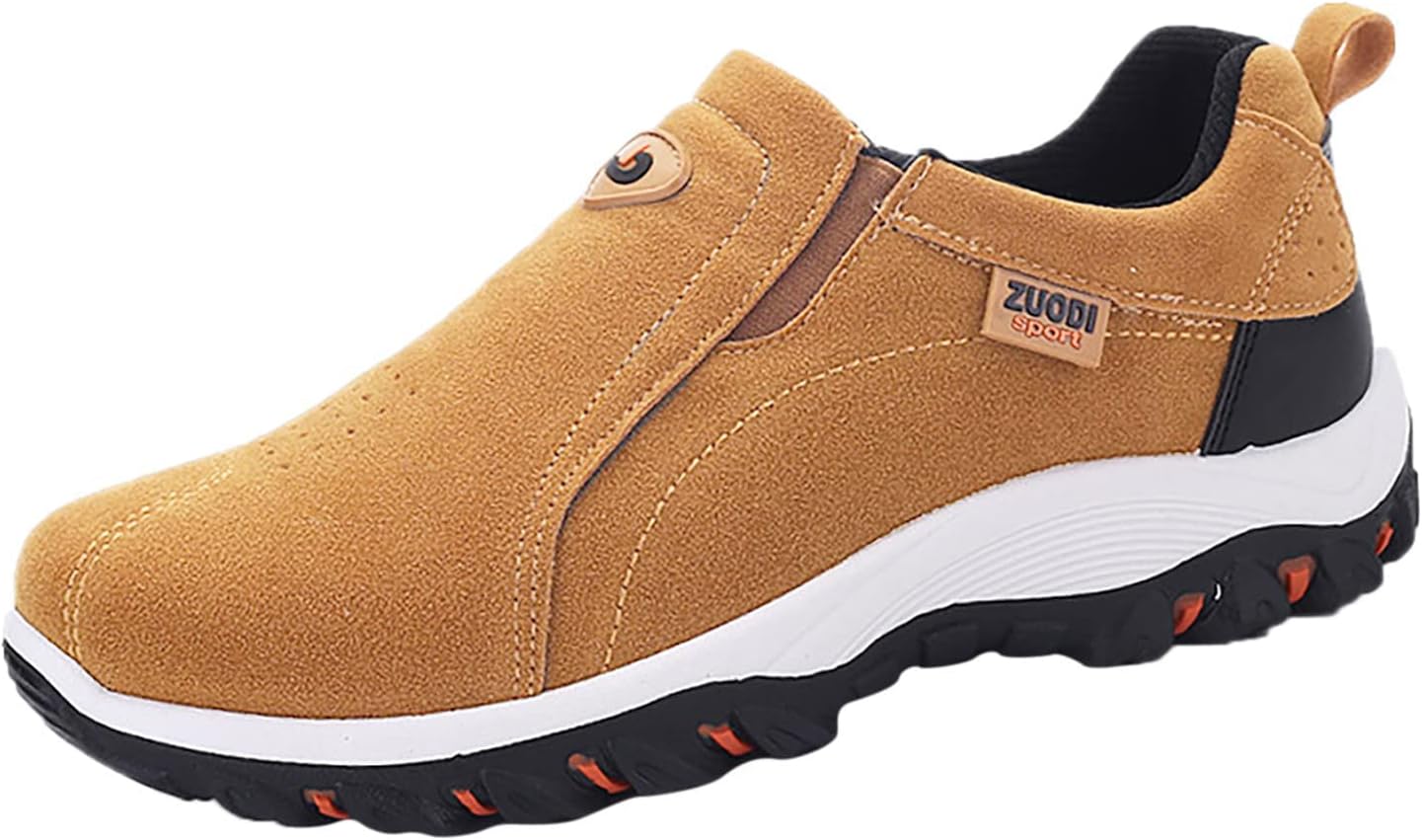 

Мужские слипоны EFTCAL из замши с хорошей поддержкой свода, дышащие противоскользящие ортопедические кроссовки для ходьбы, удобные кроссовки с расширенной полнотой для стопы и пятки, хаки