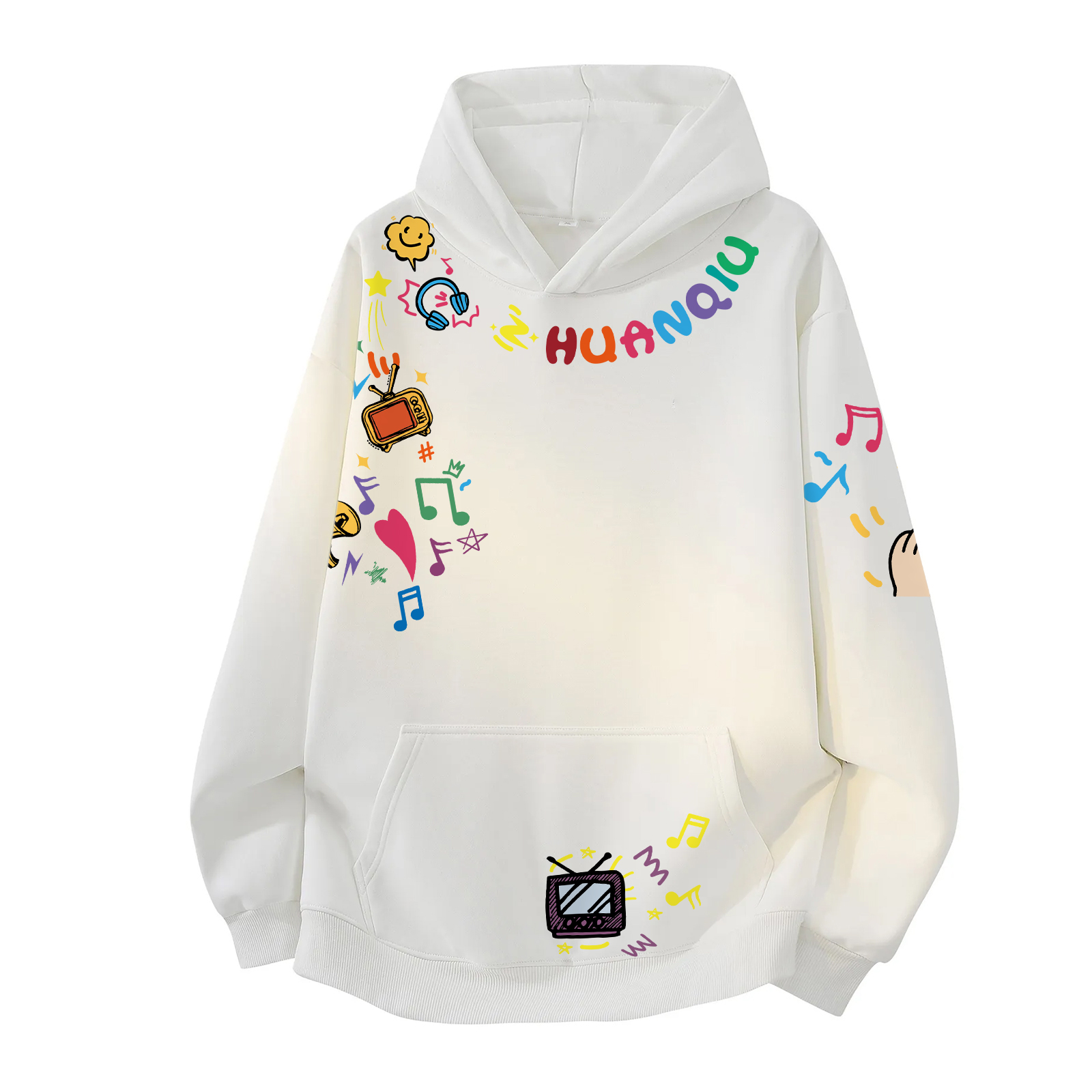 

Толстовка Unisex Hooded Moderate Heavyweight HUANQIU, белый (fleece-lined)