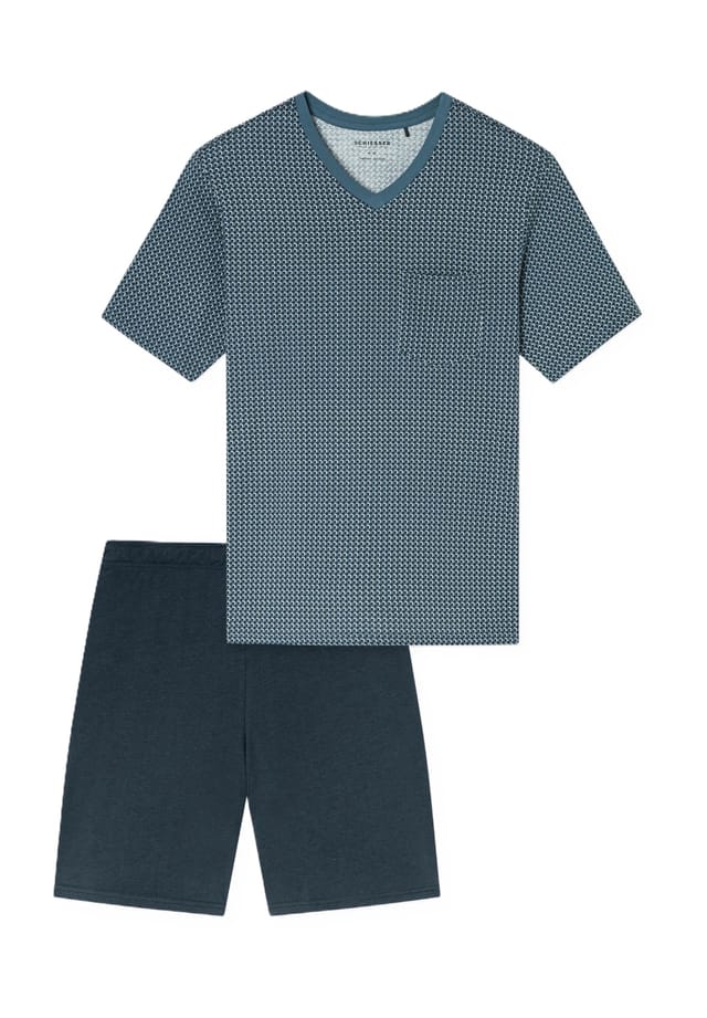 

Удобная ночная рубашка-шорты из хлопка с нагрудным карманом Schiesser, черный