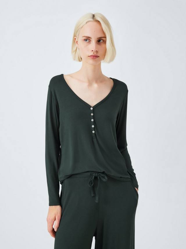 

Комплект пижамы с хенли из модала с широкими штанинами John Lewis, Scarab