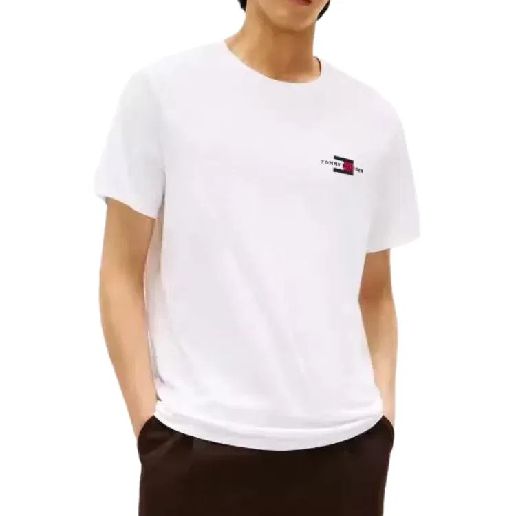 Футболка мужская белая crew neck Tommy Hilfiger, White — фото 3