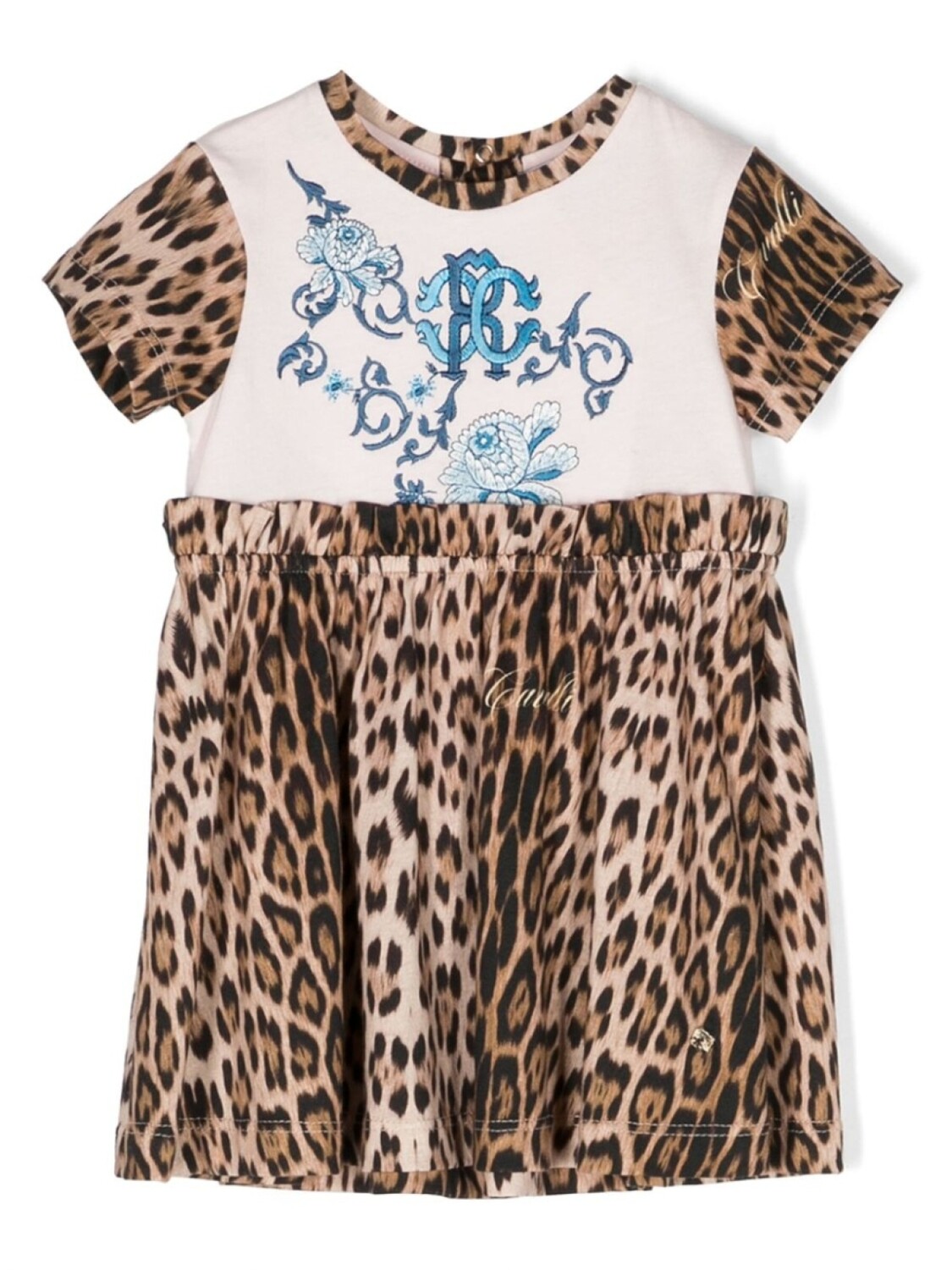 

Платье с анималистичным принтом Roberto Cavalli Junior, нейтральный цвет