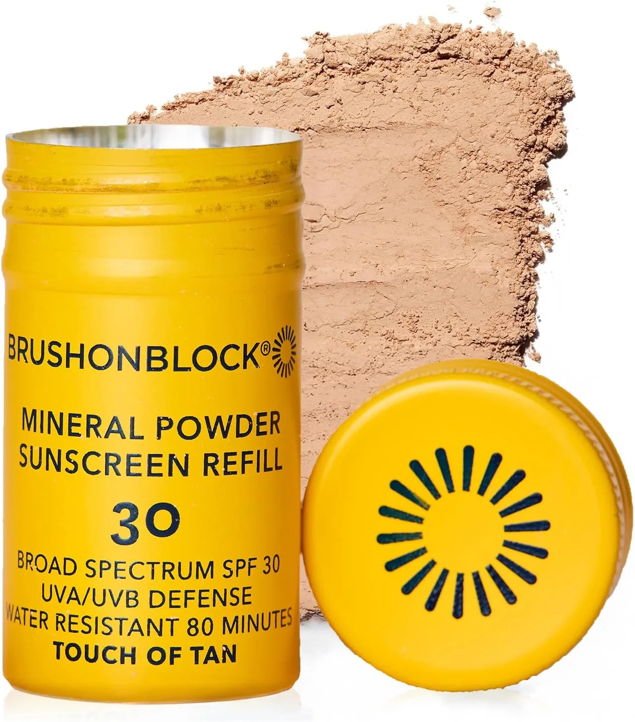 Минеральная пудра-солнцезащита SPF 30 Brush On Block Touch of Tan, сменный блок, 3.4 г