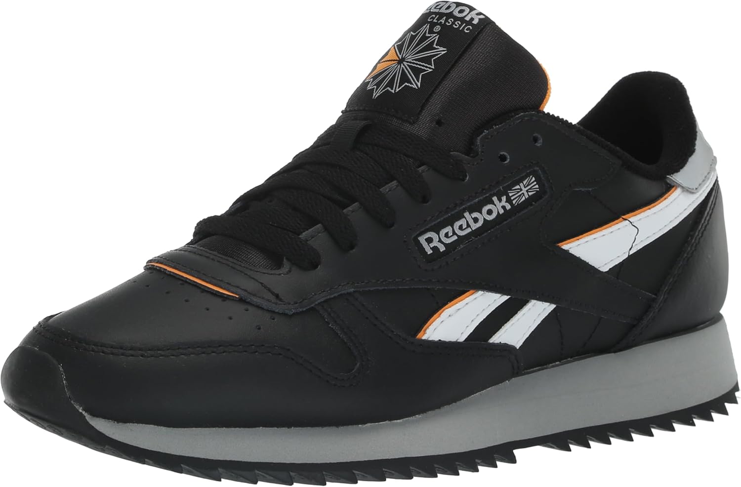

Кроссовки Reebok Classic Leather Ripple для взрослых, унисекс, черный/оранжевый/серый