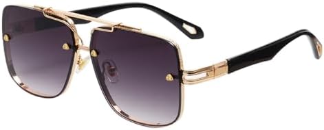 

Винтажные солнцезащитные очки для женщин, модный тренд, квадратные солнцезащитные очки для мужчин, очки для вождения, женские очки с защитой от УФ-излучения UV400 MTZJH, C1 Gradient Grey