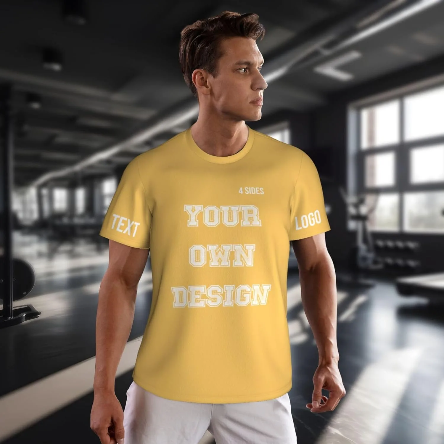 Футболка Custom с принтом на 4 сторонах, мужская, с логотипом — фото 2