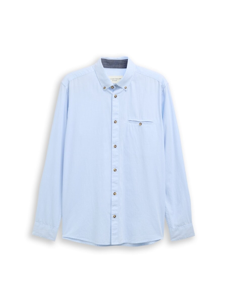 

Рубашка на пуговицах классического кроя TOM TAILOR, светло-голубой