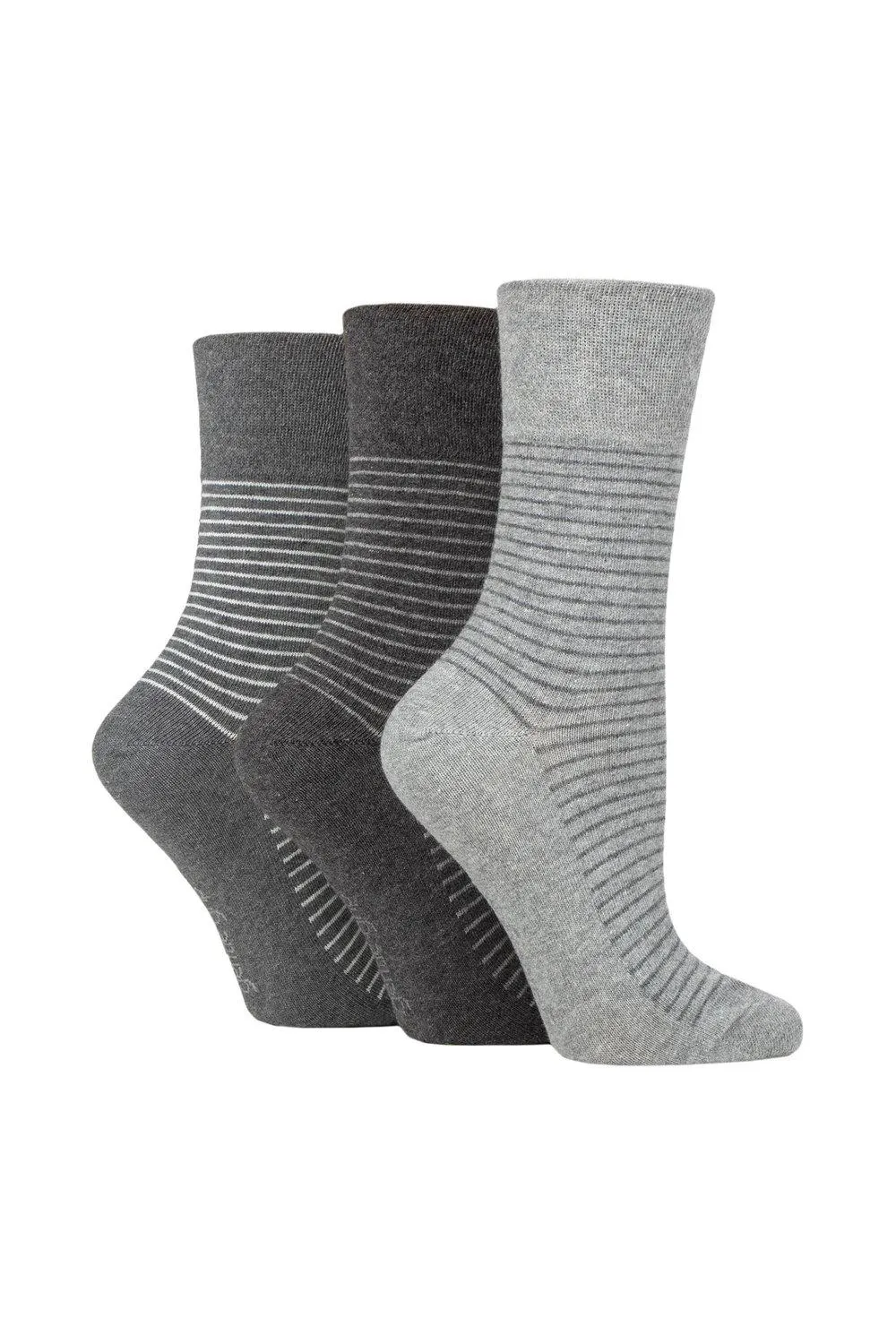 

3 пары носков с рисунком и полосками SOCKSHOP Gentle Grip, серебро