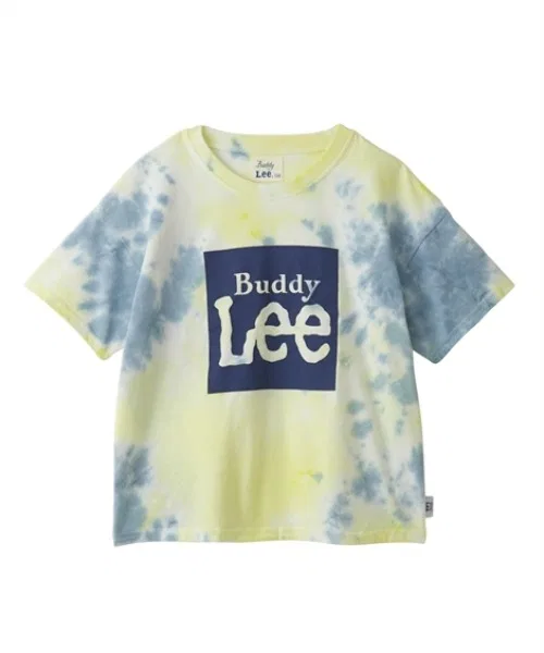 Детская футболка BUDDY Lee с тайдай принтом и логотипом, жёлтая