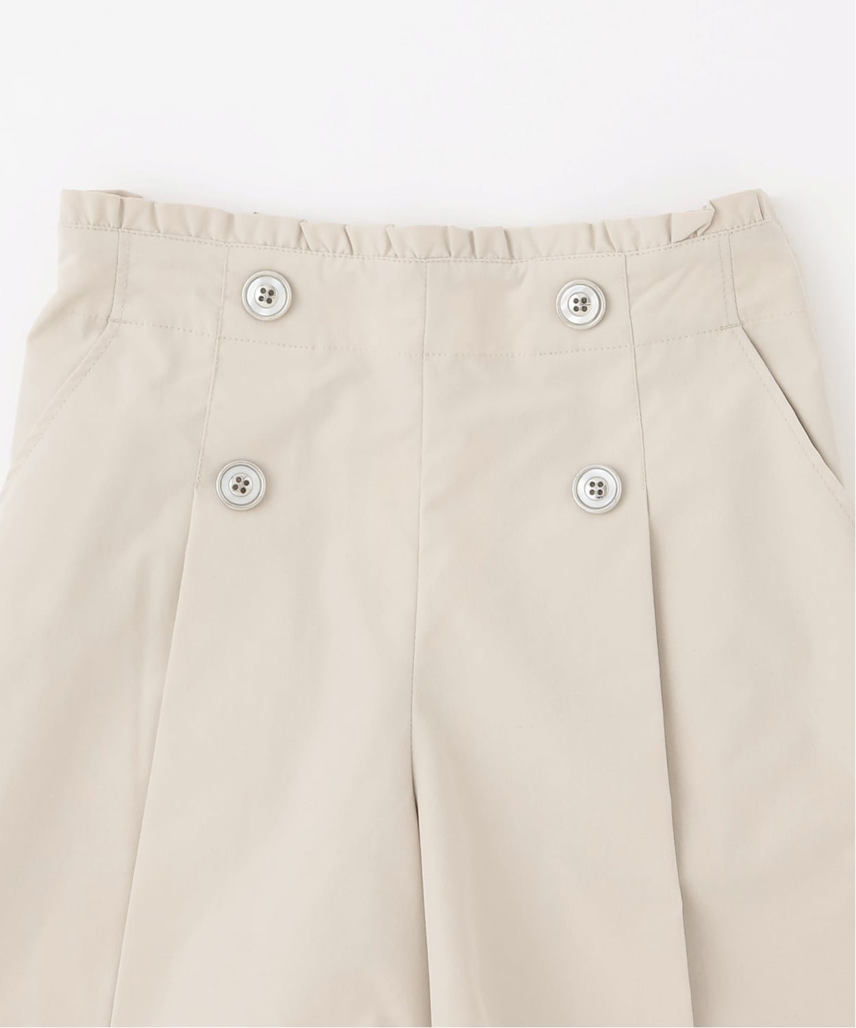 Брюки-кюлоты с защипами на пуговицах Pom ponette junior, Light beige — фото 3