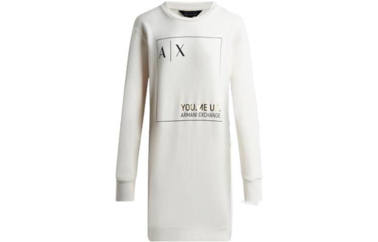 

ARMANI EXCHANGE Женское платье с длинными рукавами AE FW22, белое