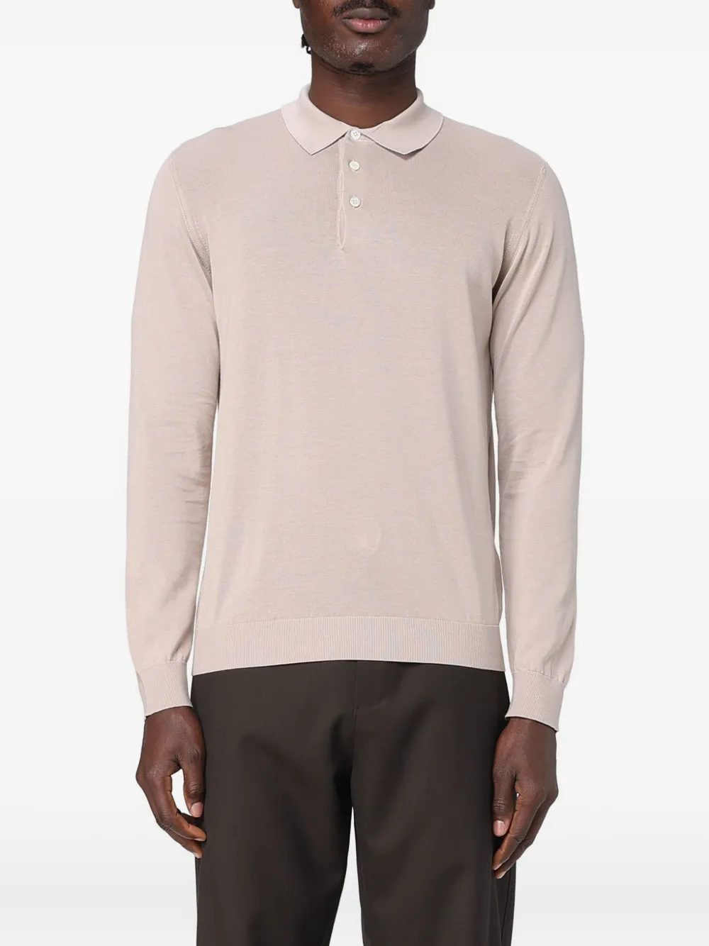 

Поло с длинными рукавами Drumohr, розовый