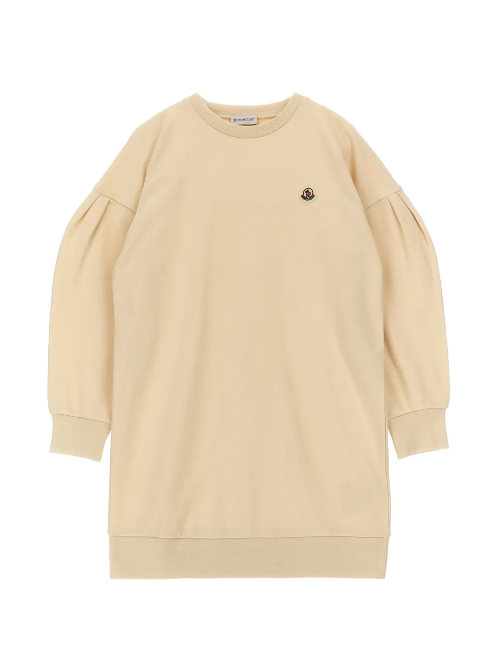 

Платье-свитшот с плиссированными рукавами Moncler Enfant, бежевый