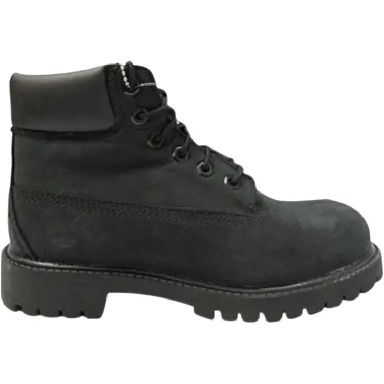 Timberland 6-дюймовые кожаные водонепроницаемые высокие детские ботинки black kids — фото 3