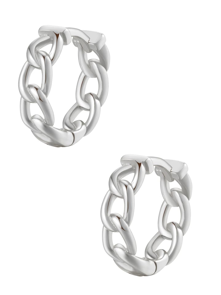 

Hey Happiness Серьги-кольца, звенья, серебро 925 пробы - (диаметр) 0,9 см