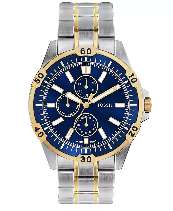 

Мужские многофункциональные двухцветные часы Garrett из нержавеющей стали, 44 мм Fossil, two-tone