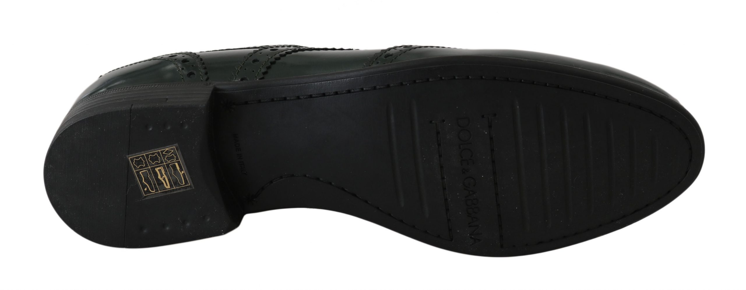 Элегантные зеленые броги Oxford Wingtip Flats Dolce & Gabbana — фото 3