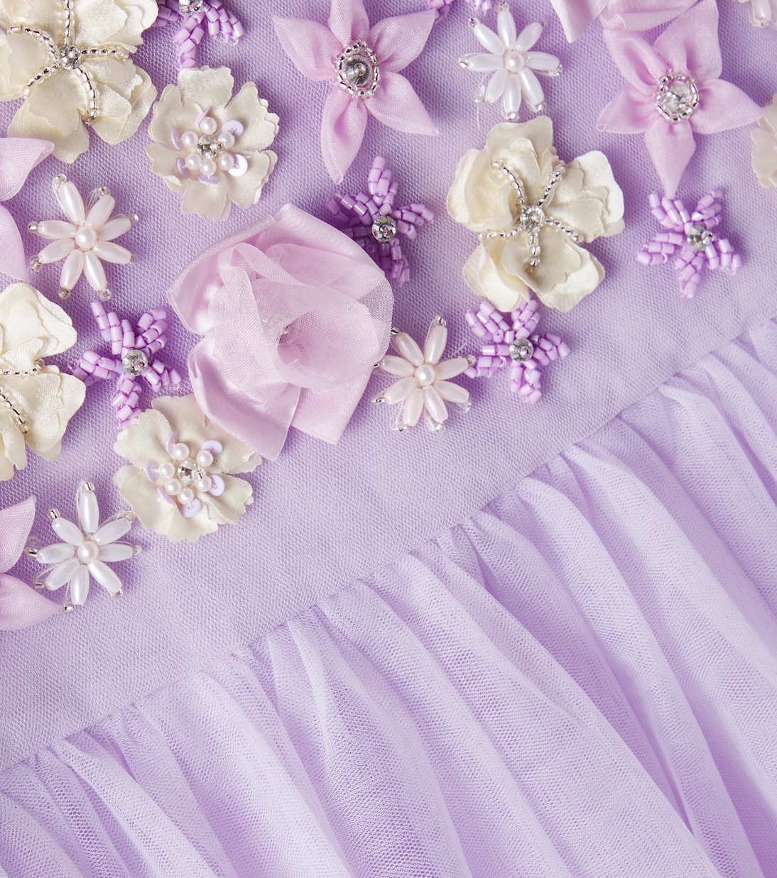 Тюлевое платье с цветочной аппликацией Tutu Du Monde, Pastel Lilac — фото 3