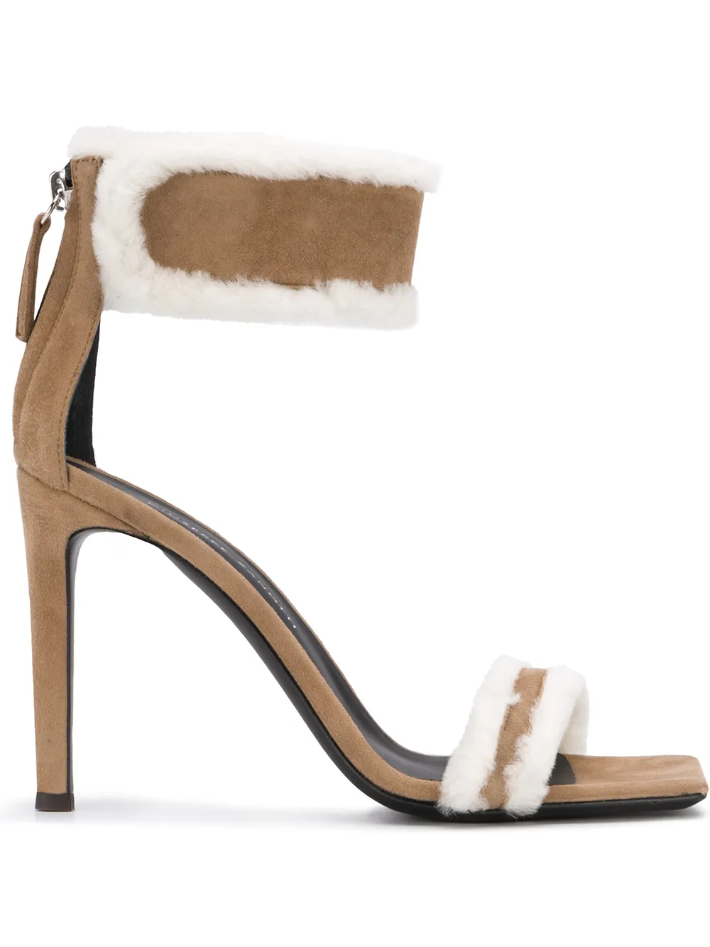 Босоножки Vanilla Winter с фактурной отделкой Giuseppe Zanotti, коричневый