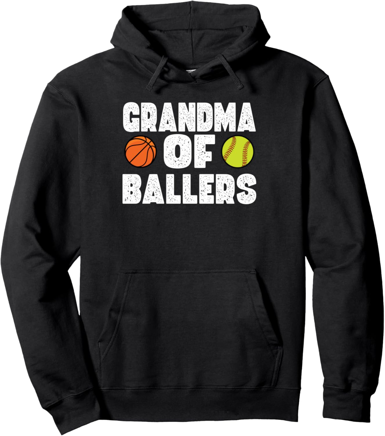 

Худи «Бабушка-игрок в софтбол» Basketball & Softball Player Gift, черный