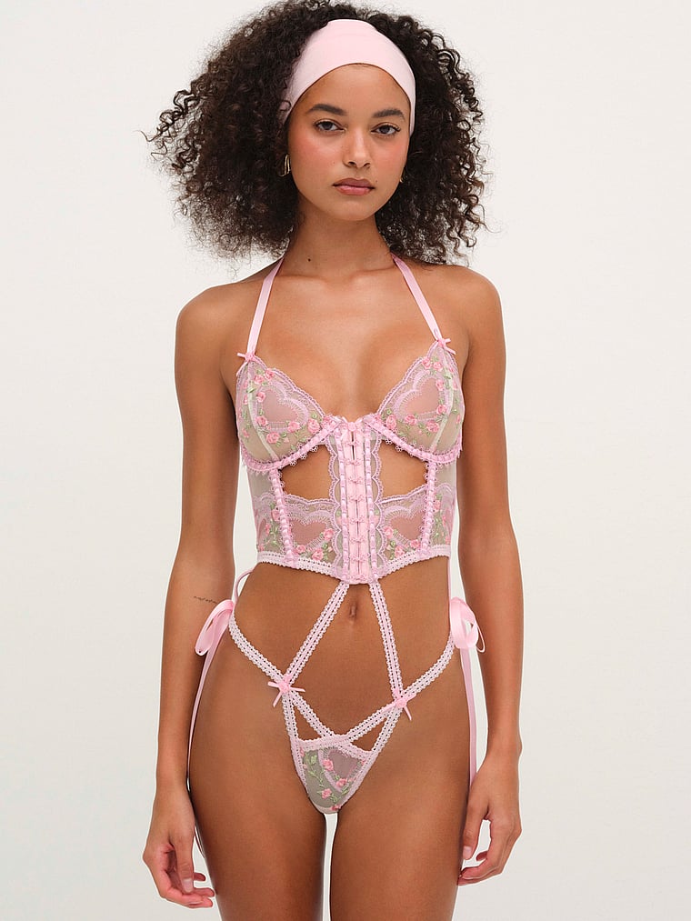 

Боди с вышивкой Ily For Love & Lemons, розовый