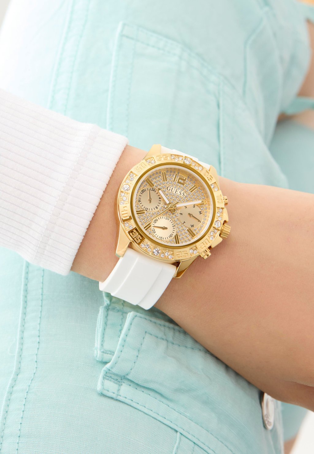 

Часы с хронографом MAJESTY Guess, белый
