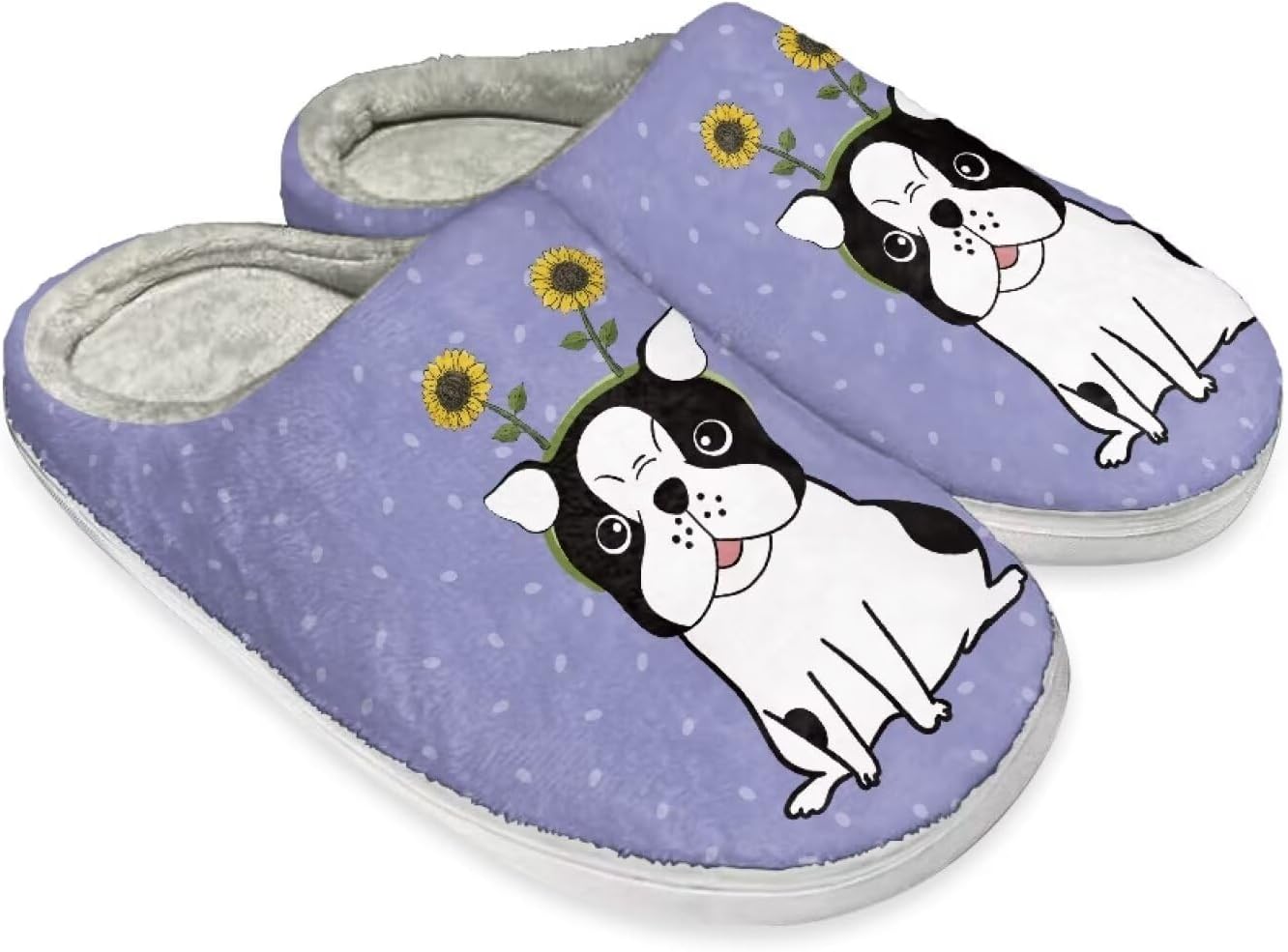 

Тапочки STUOARTE для женщин и мужчин, мягкие теплые домашние тапочки, для дома и улицы, плюшевые, с противоскользящей подошвой, на удобной подошве, белый/фиолетовый