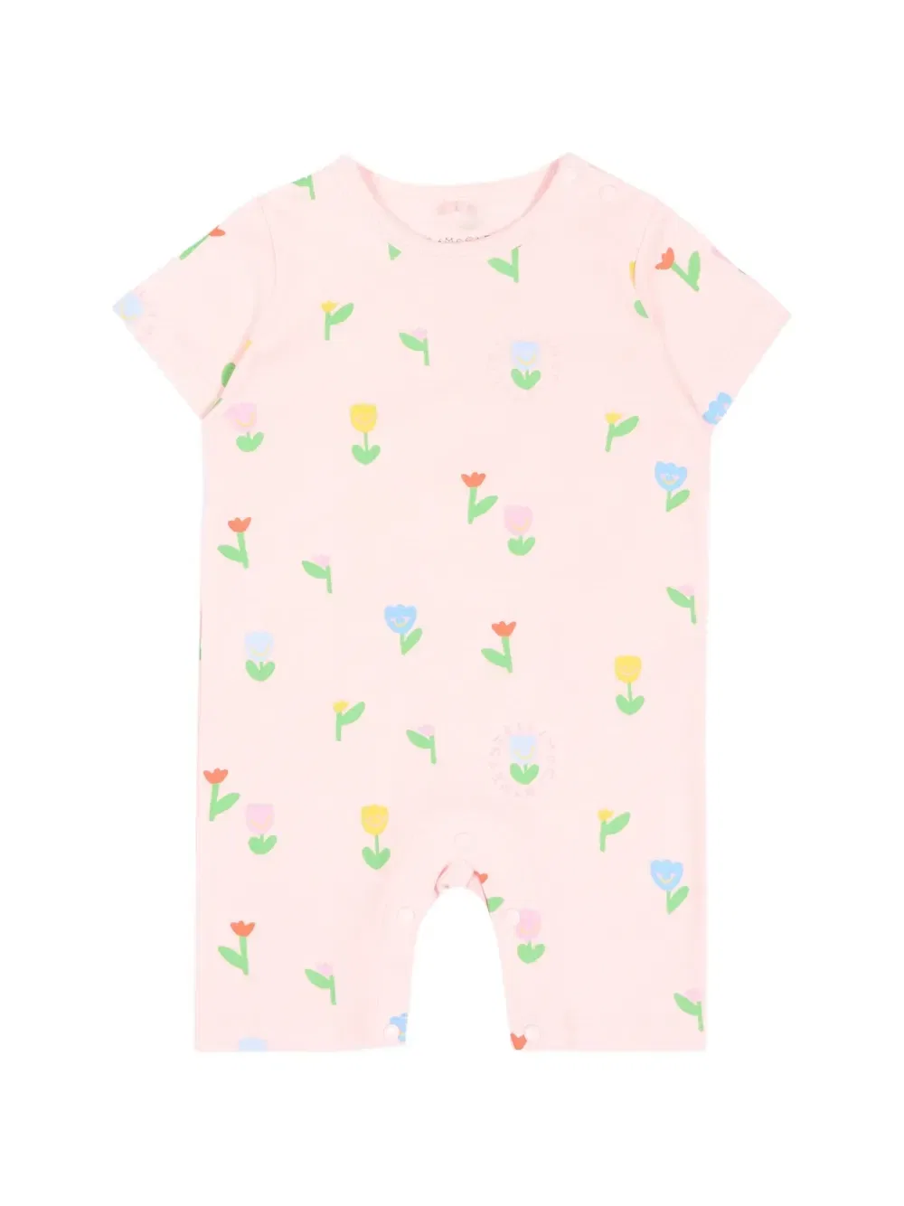 Комплект из нагрудника и ромпера с цветочным принтом Stella McCartney Kids, розовый — фото 2