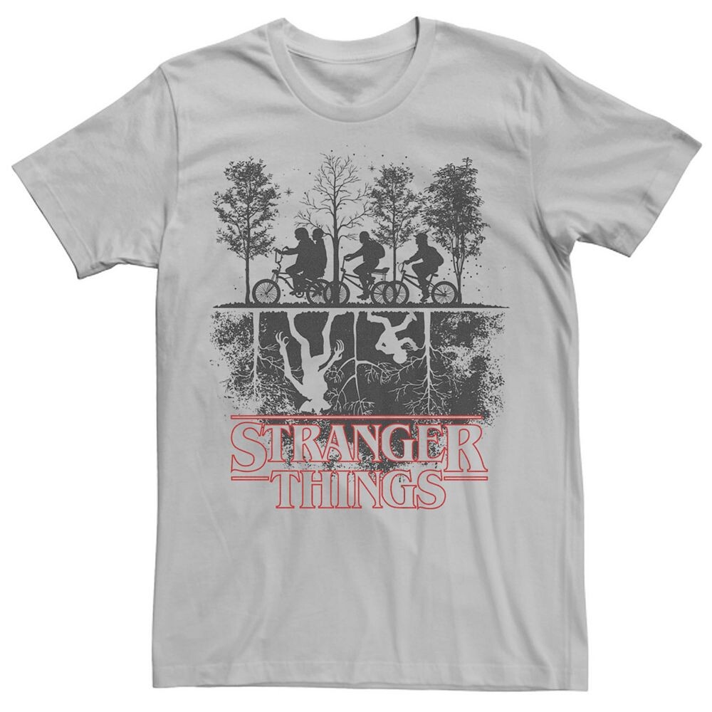 

Мужская футболка с перевернутым логотипом Stranger Things Licensed Character, цвет Silver