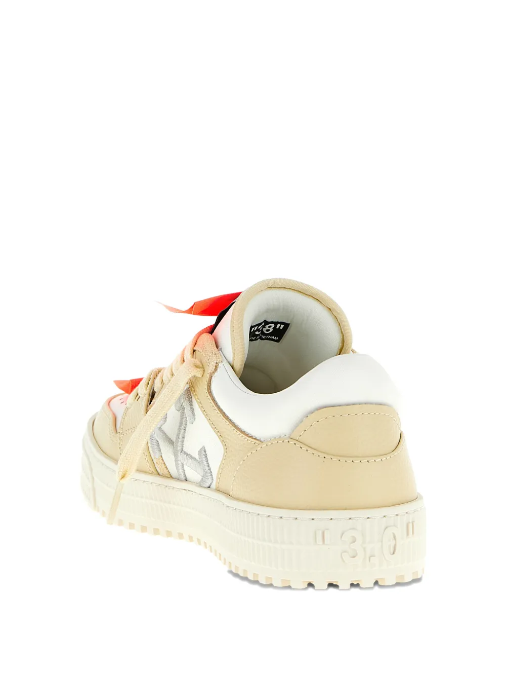 Двухцветные кеды на низкой подошве Off-White, нейтральный — фото 3