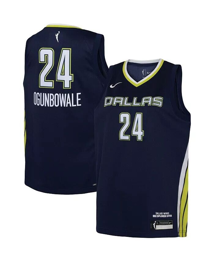 

Джерси для игроков Big Boys and Girls Arike Ogunbowale Navy Dallas Wings 2021 — Explorer Edition Nike, синий