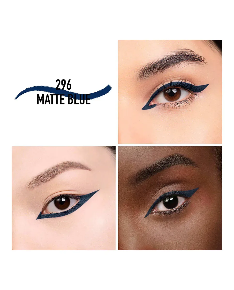 Водостойкая подводка для глаз - стойкость 24 ч - насыщенный цвет Dior, 296 Matte Blue — фото 2