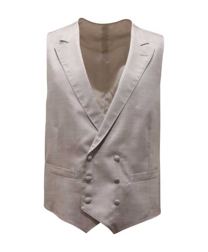 

Двубортный жилет, изготовленный в Италии. Lardini, серый