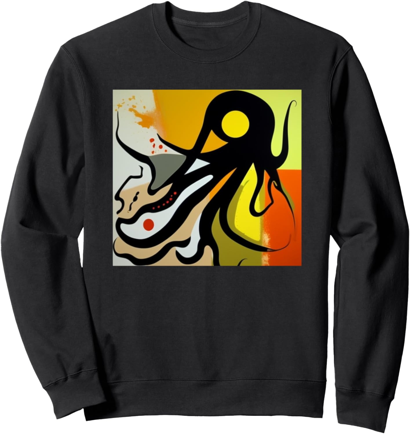 

Яркий силуэт осьминога, щупальца кальмара, толстовка с изображением осьминога Octopus Squid Art Men - Women Kids Boys Girls Gift, черный