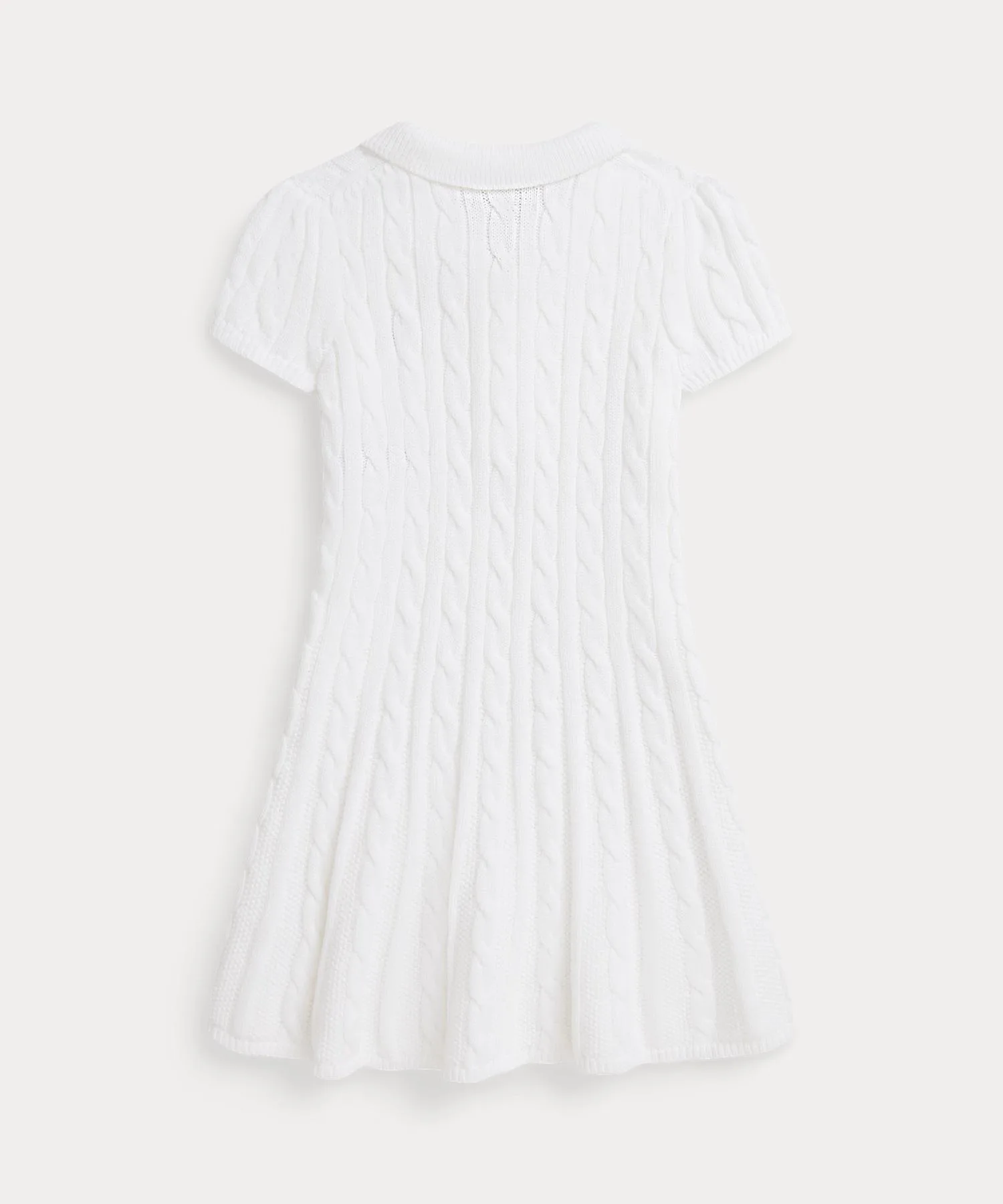 Детское платье-свитер A-line из хлопка Cable Knit Polo Ralph Lauren белое — фото 2
