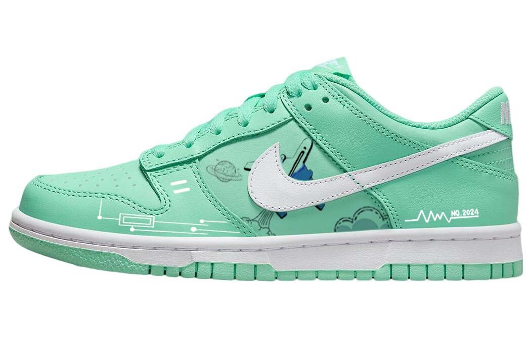 

Кроссовки Nike Dunk Skateboard Shoes Women's Low-Top Green White, Зеленый, Кроссовки Nike Dunk Skateboard Shoes Women's Low-Top Green White