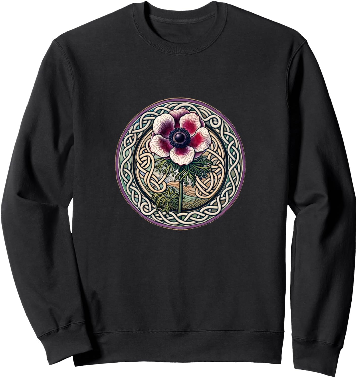 

Толстовка с изображением цветка анемоны Anemone Flower Bubb, черный