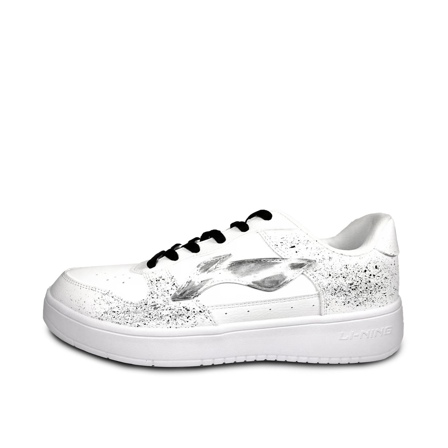 

Мужские плавучие скейтбордистские кроссовки Li Ning с износостойкой дышащей конструкцией, увеличивающей высоту., черный белый