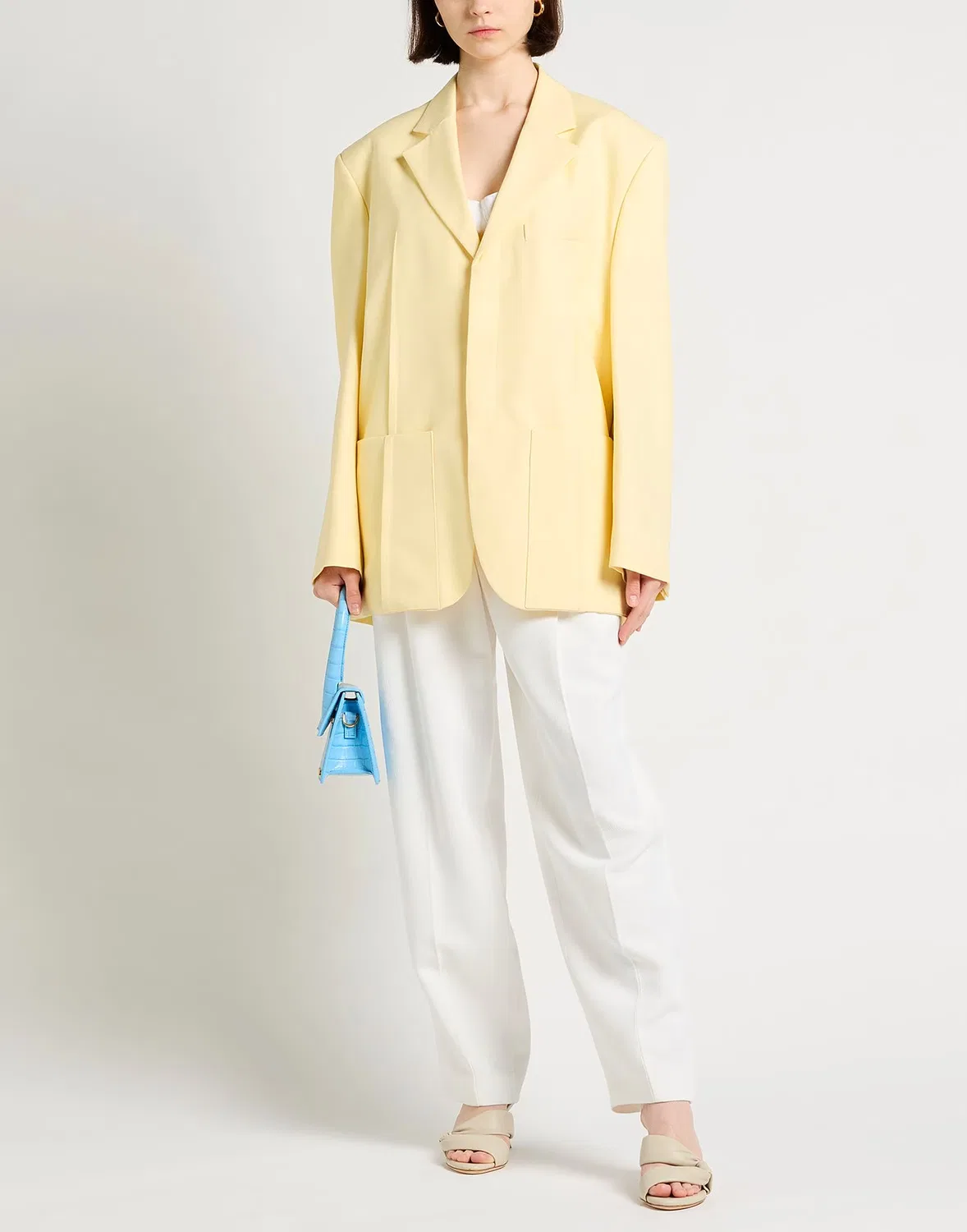 Блейзер однобортный Jacquemus пастельно-желтый — фото 4