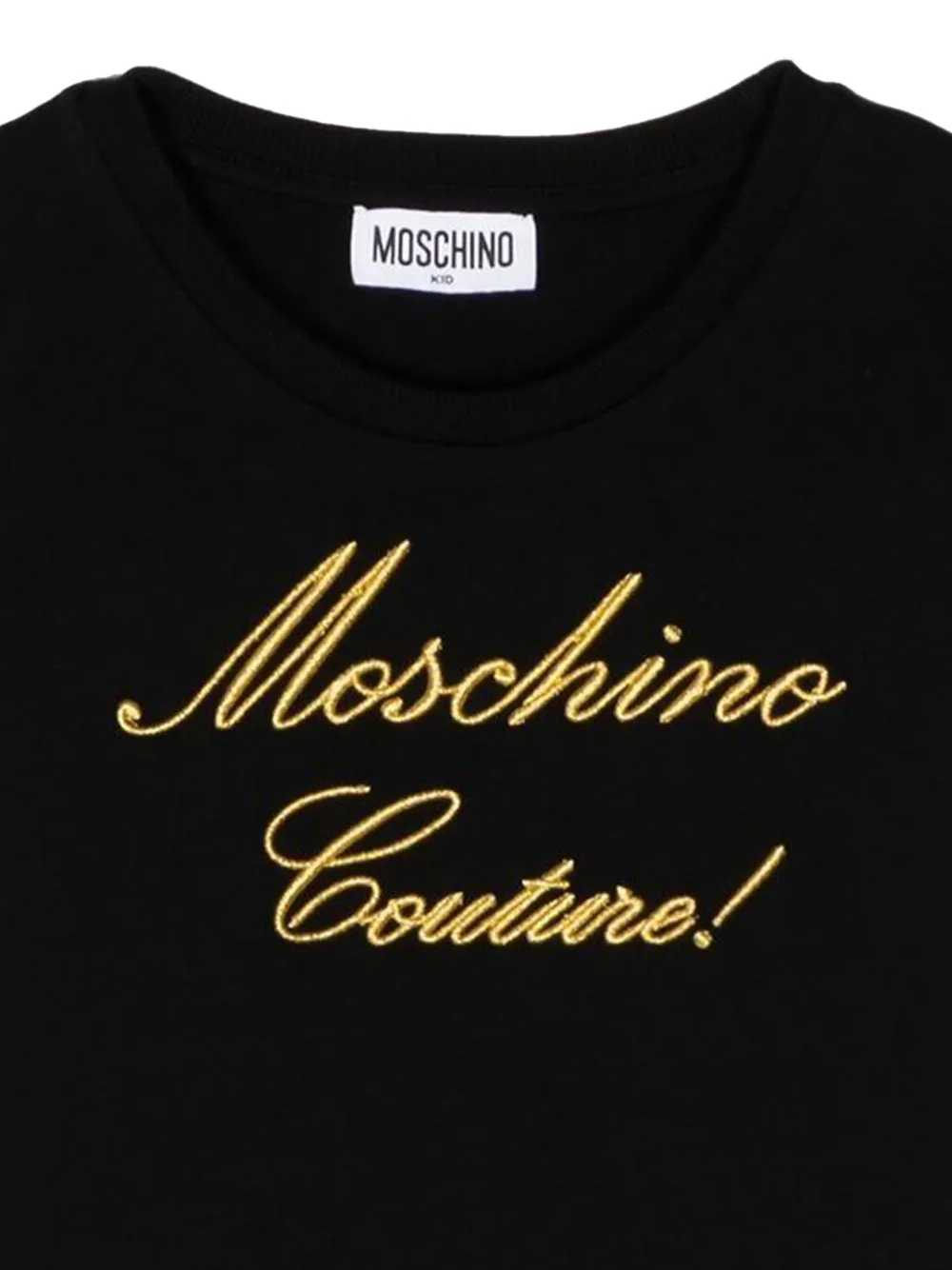 Футболка с вышитым логотипом Moschino Kids, черный — фото 3