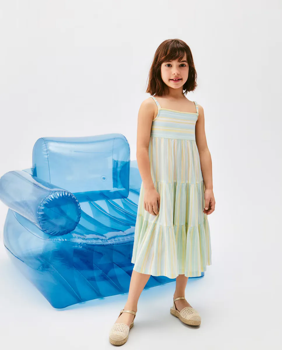 

Платье миди для девочки с рюшами Kids El Corte Inglés, синий