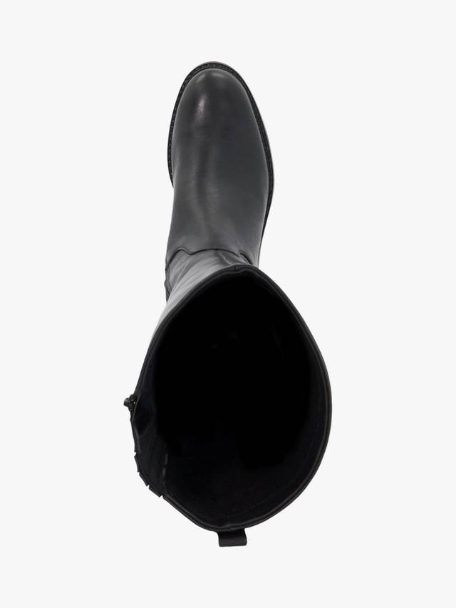 Ботинки Tayah Wide Fit высокие до колена с круглым носком и плоским каблуком из кожи Dune London, Black-leather — фото 2